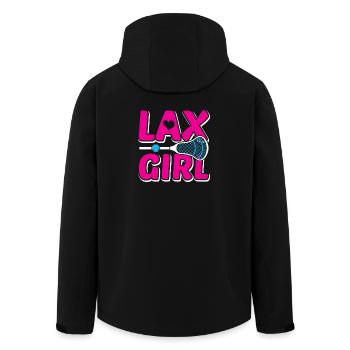 Design de lacrosse rose Lax Girl - Veste softshell homme en polyester recyclé Stanley/Stella - noir - Dos - AI Model Male 185 light (185cm)