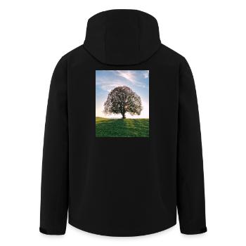 Sun tree on the hill - Men’s Recycled Softshell Jacket by Stanley/Stella - black - Back - AI Model Male 185 light (185cm)