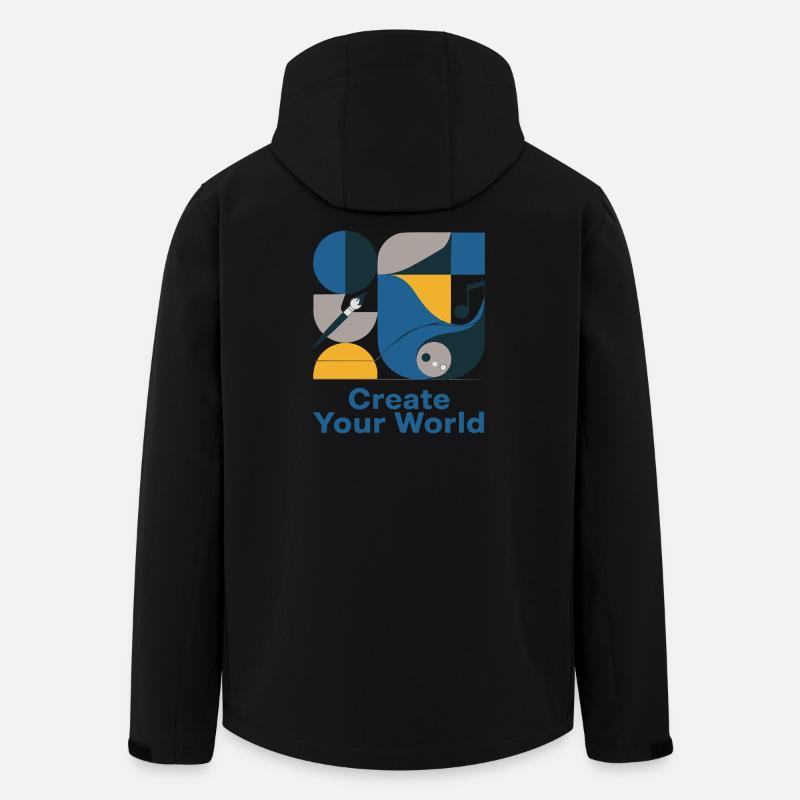 World Creator Abstract Palette - Men’s Recycled Softshell Jacket by Stanley/Stella - black