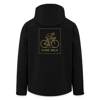 Pure Velo Gold Line Radfahrer - Recycelte Männer Softshell-Jacke von Stanley/Stella - Schwarz - Hinten - AI Model Male 185 light (185cm)