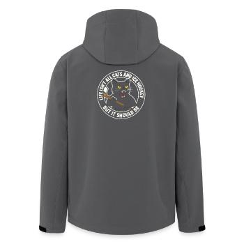 Hockey Katze Humor Eishockey Fan Geschenkidee - Recycelte Männer Softshell-Jacke von Stanley/Stella - Schwarz - Hinten - AI Model Male 185 light (185cm)