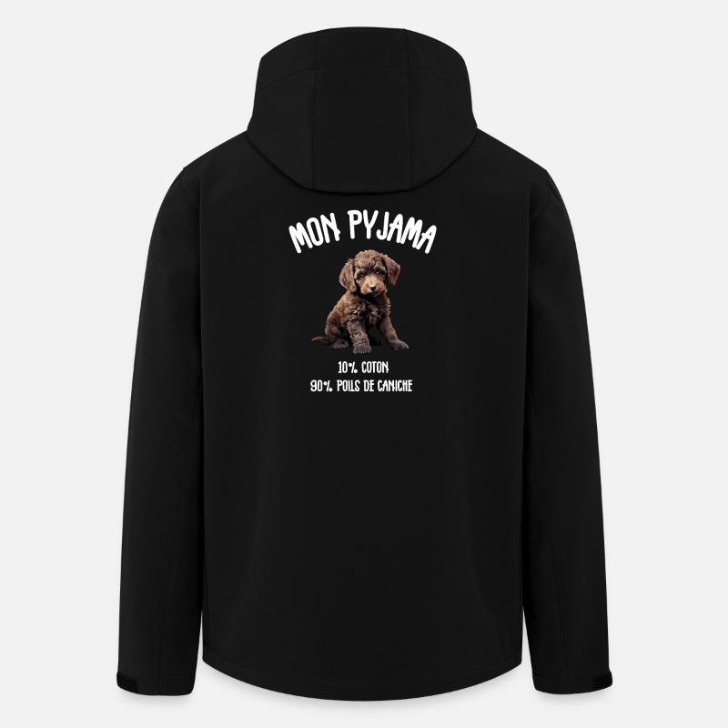Pyjama Chien Caniche Humour - Veste softshell homme en polyester recyclé Stanley/Stella - noir