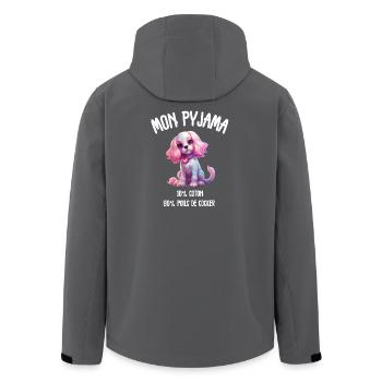 Funny Cocker Spaniel Dog Pajamas - Men’s Recycled Softshell Jacket by Stanley/Stella - anthracite - Back - AI Model Male 185 light (185cm)