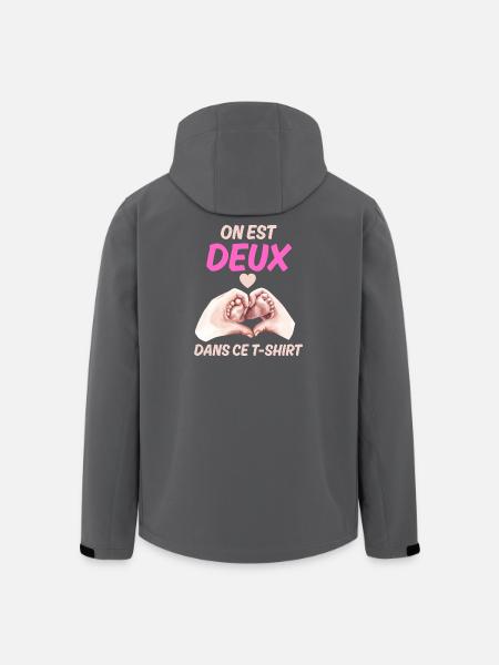 Annonce Bébé Message Amour Grossesse - Veste softshell homme en polyester recyclé Stanley/Stella - noir