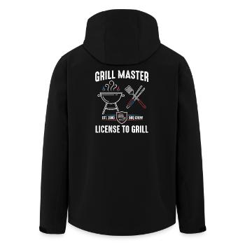 Grill Master Lizenz zum Grill - Recycelte Männer Softshell-Jacke von Stanley/Stella - Schwarz - Hinten - AI Model Male 185 light (185cm)