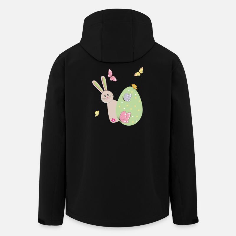 Osterhase mit Schmetterlinge - Recycelte Männer Softshell-Jacke von Stanley/Stella - Schwarz
