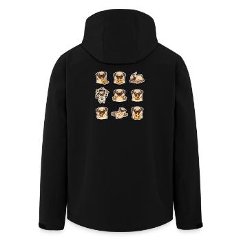 Mops Pizza King Lustiger Pizzaliebhaber - Recycelte Männer Softshell-Jacke von Stanley/Stella - Schwarz - Hinten - AI Model Male 185 light (185cm)