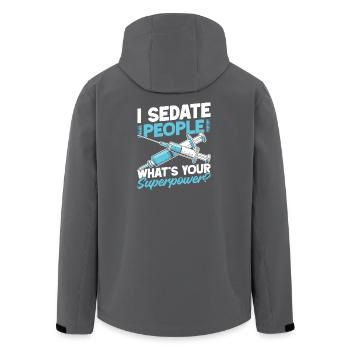 Anesthésiste : Quel est votre superpouvoir Anesthésie - Veste softshell homme en polyester recyclé Stanley/Stella - charbon - Dos - AI Model Male 185 light (185cm)