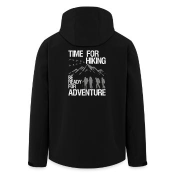 Wandern Wanderung Be Ready For Adventure Vintage - Recycelte Männer Softshell-Jacke von Stanley/Stella - Schwarz - Hinten - AI Model Male 185 light (185cm)