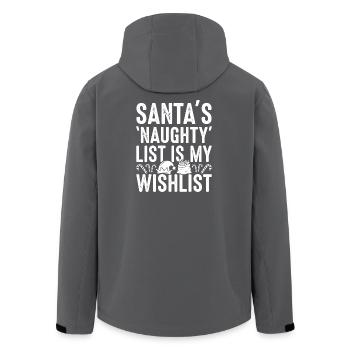 Santa's Naughty List is my wishlist - Men’s Recycled Softshell Jacket by Stanley/Stella - anthracite - Back - AI Model Male 185 light (185cm)