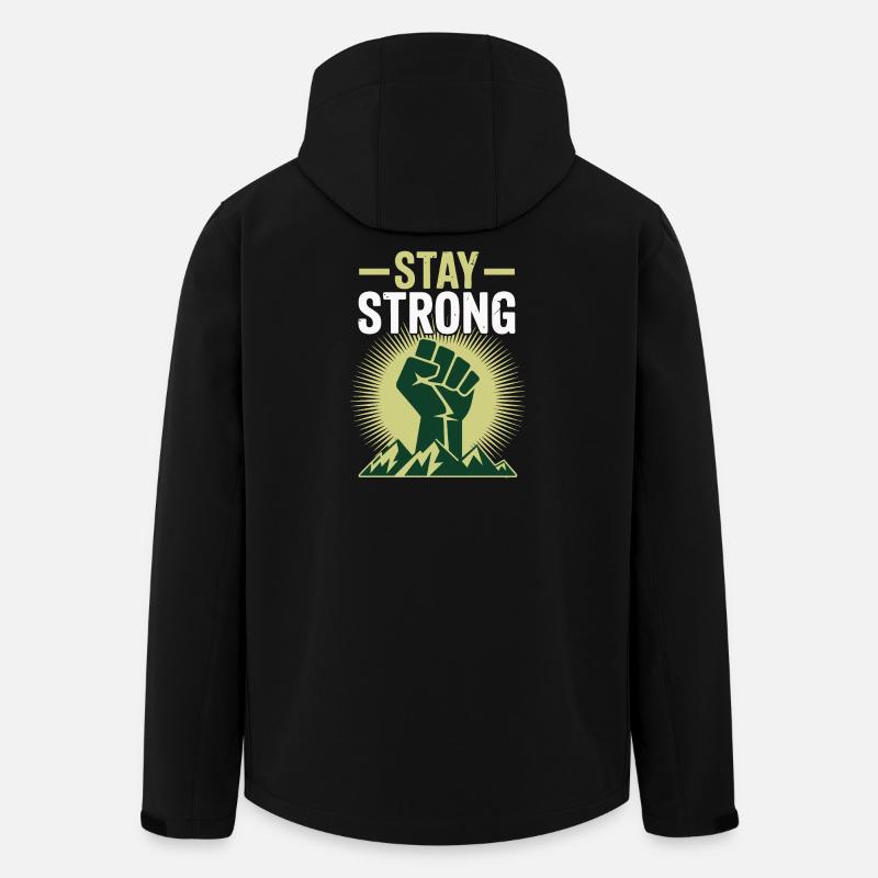 Stay Strong - Power Faust Mountains Design - Men’s Recycled Softshell Jacket by Stanley/Stella - black