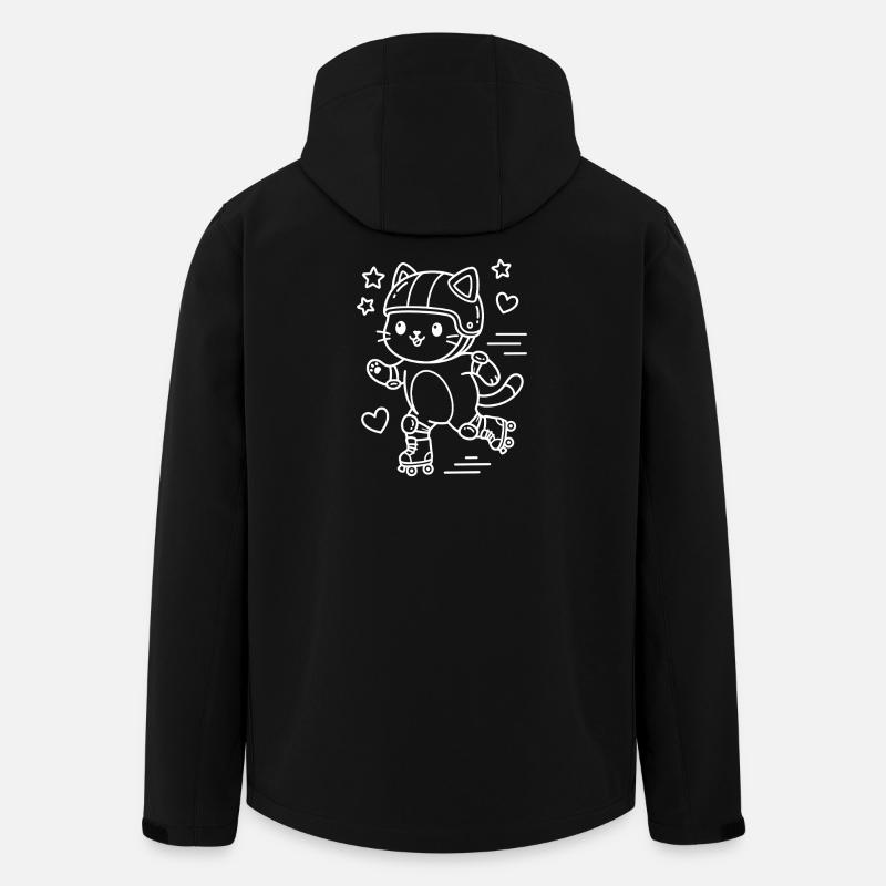 Roller Skate Kawaii Cat - Men’s Recycled Softshell Jacket by Stanley/Stella - black