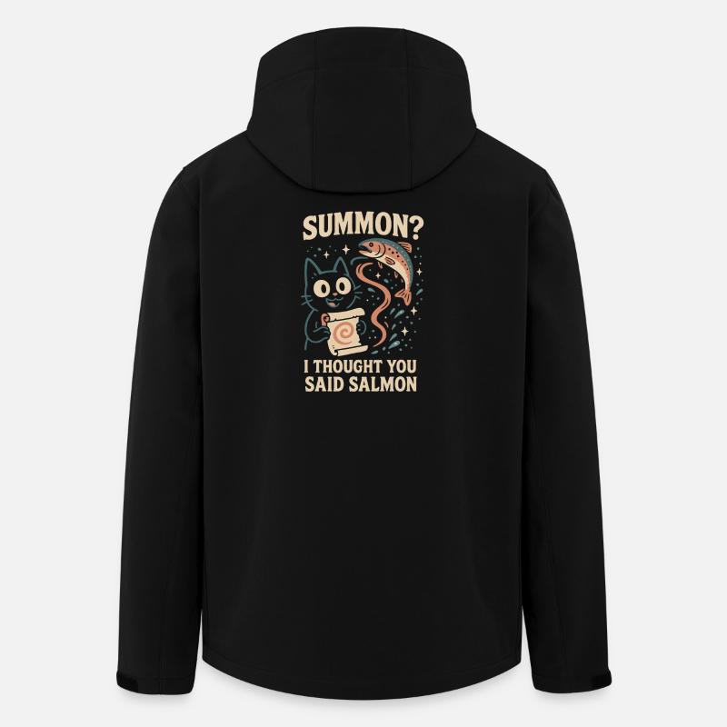 Invoquer du saumon ? | Chat Flippant Mignon - Veste softshell homme en polyester recyclé Stanley/Stella - noir