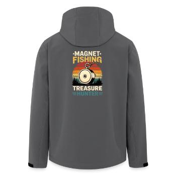 Vintage Magnet Fishing Treasure Hunter - Men’s Recycled Softshell Jacket by Stanley/Stella - black - Back - AI Model Male 185 light (185cm)