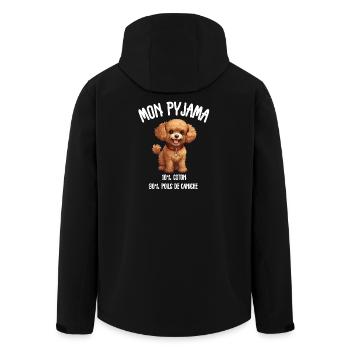 Hundepyjama-Pudel-Humor - Recycelte Männer Softshell-Jacke von Stanley/Stella - Schwarz - Hinten - AI Model Male 185 light (185cm)