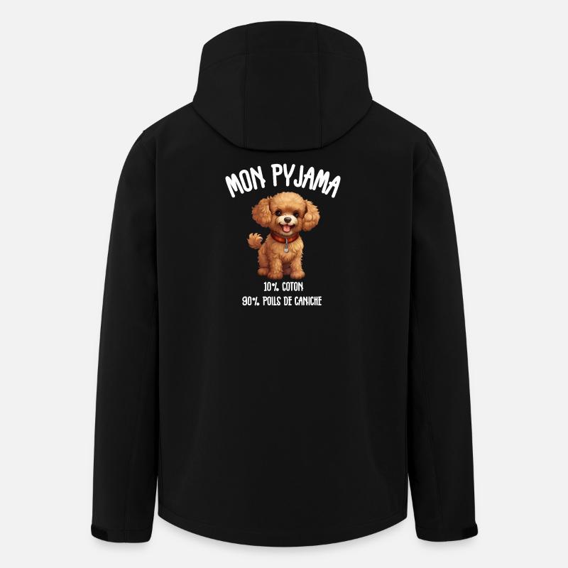 Pyjama Chien Caniche Humour - Veste softshell homme en polyester recyclé Stanley/Stella - noir