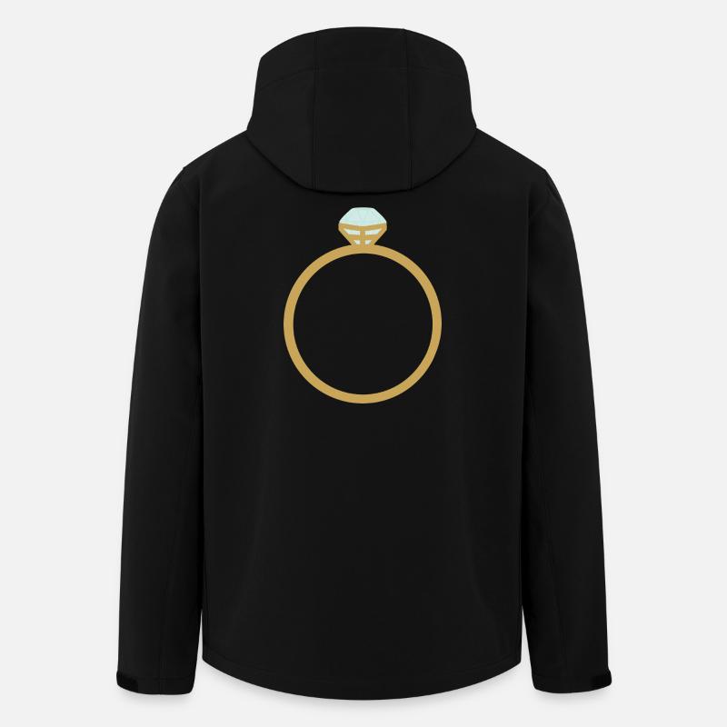 Goldring-Ikone mit Diamant - Recycelte Männer Softshell-Jacke von Stanley/Stella - Schwarz