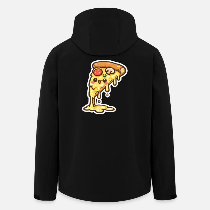 Kawaii Cheese Pizza Slice - Men’s Recycled Softshell Jacket by Stanley/Stella - black