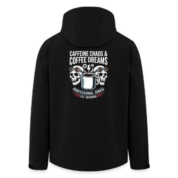Coffee Mayhem Crânes Morning Junkie Design - Veste softshell homme en polyester recyclé Stanley/Stella - noir - Dos - AI Model Male 185 light (185cm)