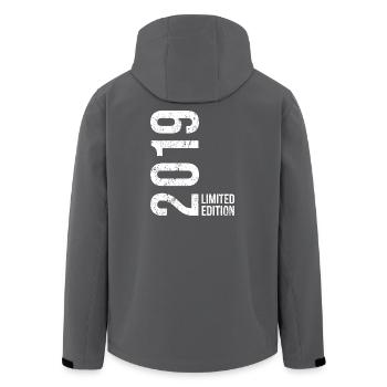 Vintage 2019 Limited Edition – 7th Birthday - Men’s Recycled Softshell Jacket by Stanley/Stella - black - Back - AI Model Male 185 light (185cm)