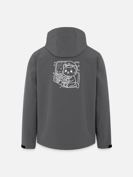 Kawaii Cat Bus Driver - Men’s Recycled Softshell Jacket by Stanley/Stella - black