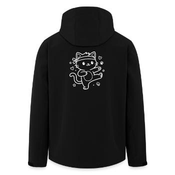 Karate Kawaii Katze - Recycelte Männer Softshell-Jacke von Stanley/Stella - Schwarz - Hinten - AI Model Male 185 light (185cm)