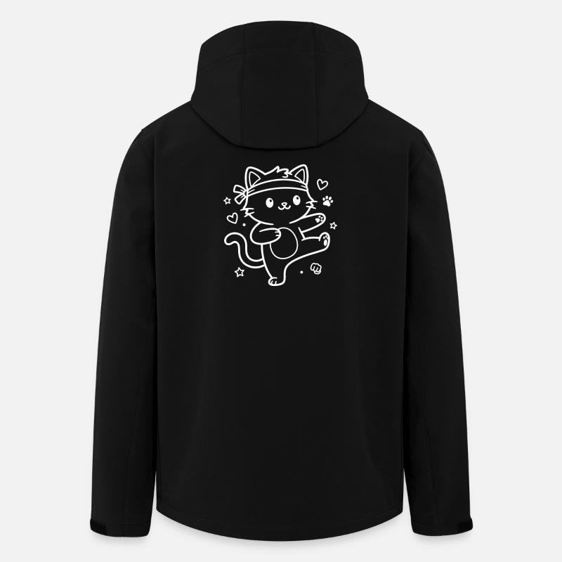 Karate Kawaii Cat - Men’s Recycled Softshell Jacket by Stanley/Stella - black