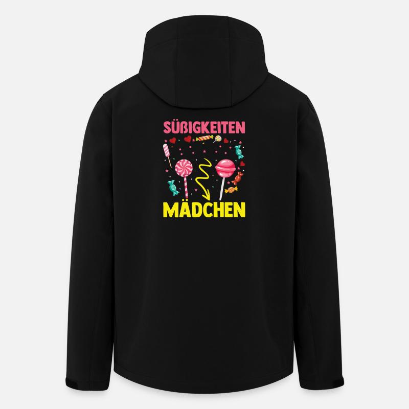 Fille mignonne gourmande par les sucreries - Veste softshell homme en polyester recyclé Stanley/Stella - noir