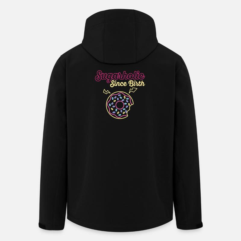 Neon Sugar Donut Since Birth - Men’s Recycled Softshell Jacket by Stanley/Stella - black