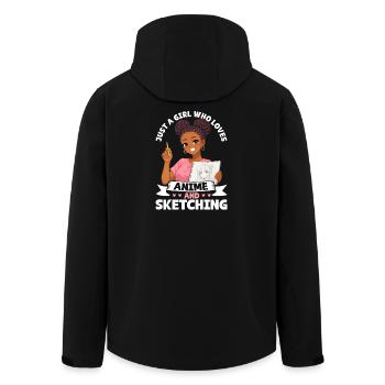 Just a girl who loves anime and draws afro - Men’s Recycled Softshell Jacket by Stanley/Stella - black - Back - AI Model Male 185 light (185cm)