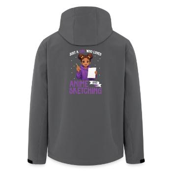 Just a girl who loves anime and draws afro - Men’s Recycled Softshell Jacket by Stanley/Stella - black - Back - AI Model Male 185 light (185cm)