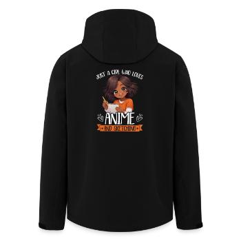 Just a girl who loves anime and draws afro - Men’s Recycled Softshell Jacket by Stanley/Stella - black - Back - AI Model Male 185 light (185cm)