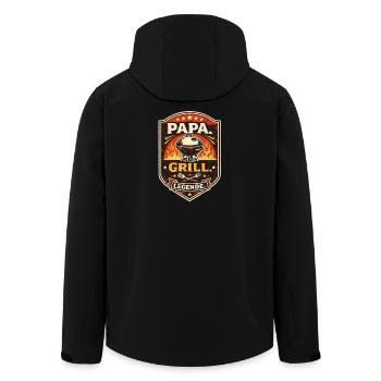 Papa Grill Legend – Gift for Grill Master - Men’s Recycled Softshell Jacket by Stanley/Stella - black - Back - AI Model Male 185 light (185cm)
