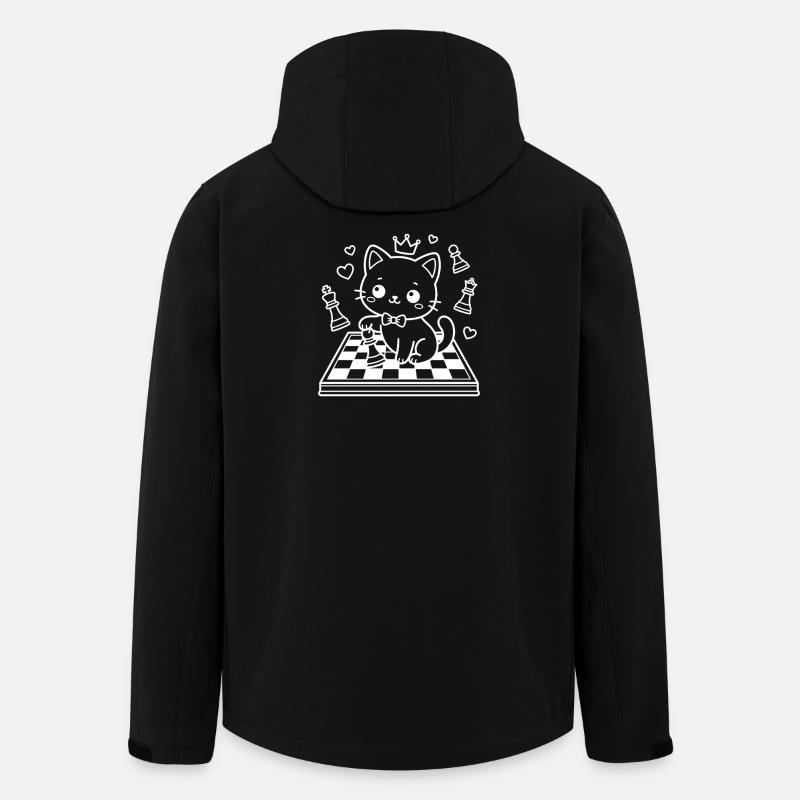 Chess Kawaii Cat - Men’s Recycled Softshell Jacket by Stanley/Stella - black