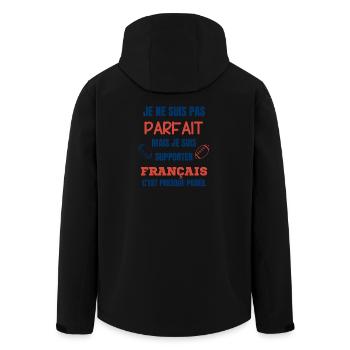 Supporter Rugby Français Humour - Men’s Recycled Softshell Jacket by Stanley/Stella - black - Back - AI Model Male 185 light (185cm)