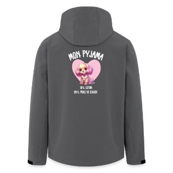 Pyjama Chien Cocker Drôle - Veste softshell homme en polyester recyclé Stanley/Stella - charbon - Dos - AI Model Male 185 light (185cm)