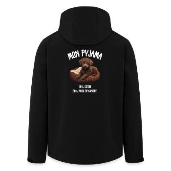 Hundepyjama-Pudel-Humor - Recycelte Männer Softshell-Jacke von Stanley/Stella - Schwarz - Hinten - AI Model Male 185 light (185cm)