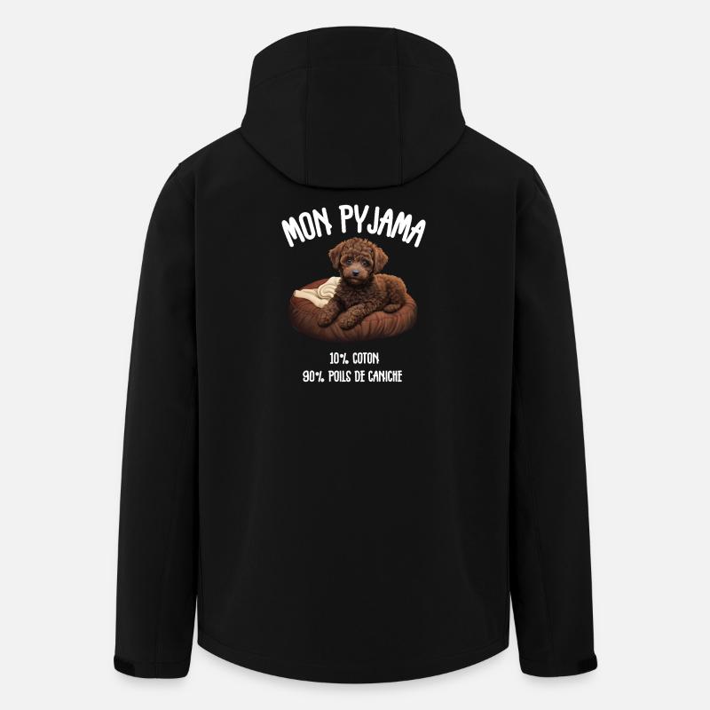 Pyjama Chien Caniche Humour - Veste softshell homme en polyester recyclé Stanley/Stella - noir