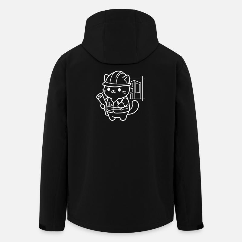 Architect Kawaii Cat - Men’s Recycled Softshell Jacket by Stanley/Stella - black