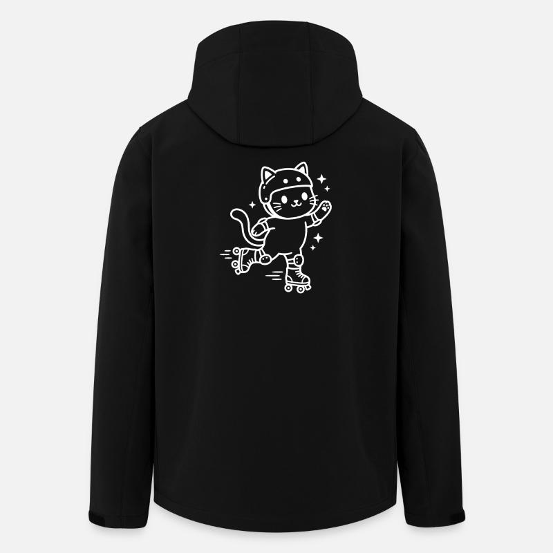 Rollschuh Kawaii Katze - Recycelte Männer Softshell-Jacke von Stanley/Stella - Schwarz