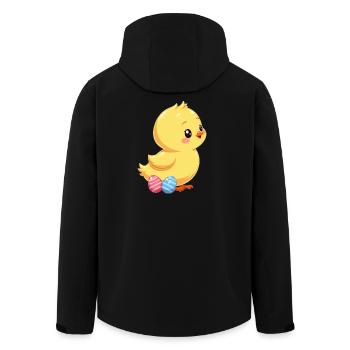 Poussins à Pâques - Veste softshell homme en polyester recyclé Stanley/Stella - noir - Dos - AI Model Male 185 light (185cm)