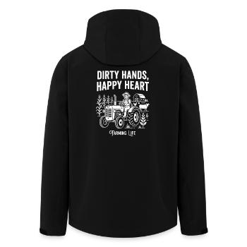 Farming de cœur heureux à mains sales - Veste softshell homme en polyester recyclé Stanley/Stella - noir - Dos - AI Model Male 185 light (185cm)