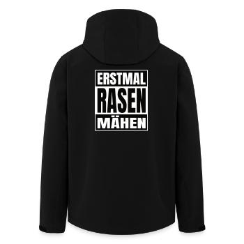 Erstmal Rasen mähen - Recycelte Männer Softshell-Jacke von Stanley/Stella - Schwarz - Hinten - AI Model Male 185 light (185cm)
