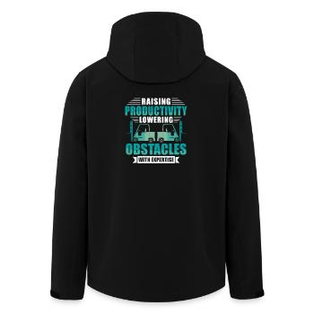 Forklift Driver English Saying Forklift - Men’s Recycled Softshell Jacket by Stanley/Stella - black - Back - AI Model Male 185 light (185cm)
