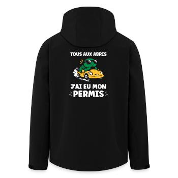Humour j'ai mon permis de conduire - Veste softshell homme en polyester recyclé Stanley/Stella - noir - Dos - AI Model Male 185 light (185cm)