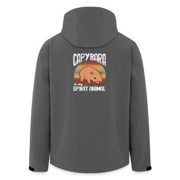 Retro Capybaras Cute Funny Animal - Men’s Recycled Softshell Jacket by Stanley/Stella - black - Back - AI Model Male 185 light (185cm)