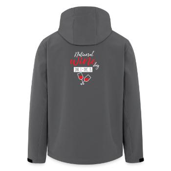 National Wine Day Celebration Design - Men’s Recycled Softshell Jacket by Stanley/Stella - anthracite - Back - AI Model Male 185 light (185cm)