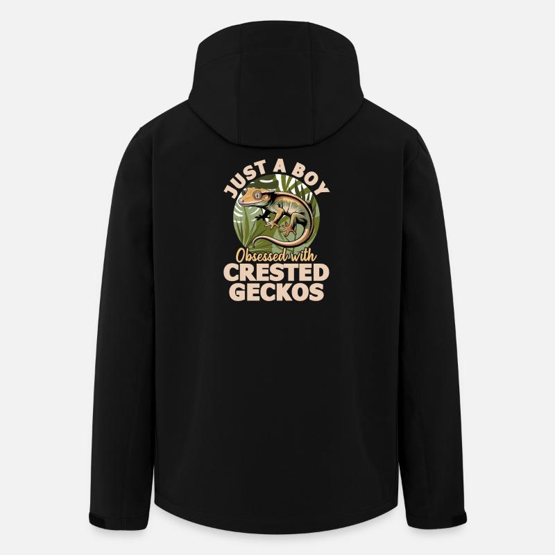 Funny Reptile Crested Gecko - Men’s Recycled Softshell Jacket by Stanley/Stella - black