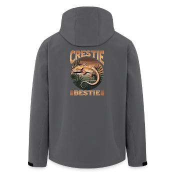 Funny Reptile Crested Gecko - Recycelte Männer Softshell-Jacke von Stanley/Stella - Schwarz - Hinten - AI Model Male 185 light (185cm)