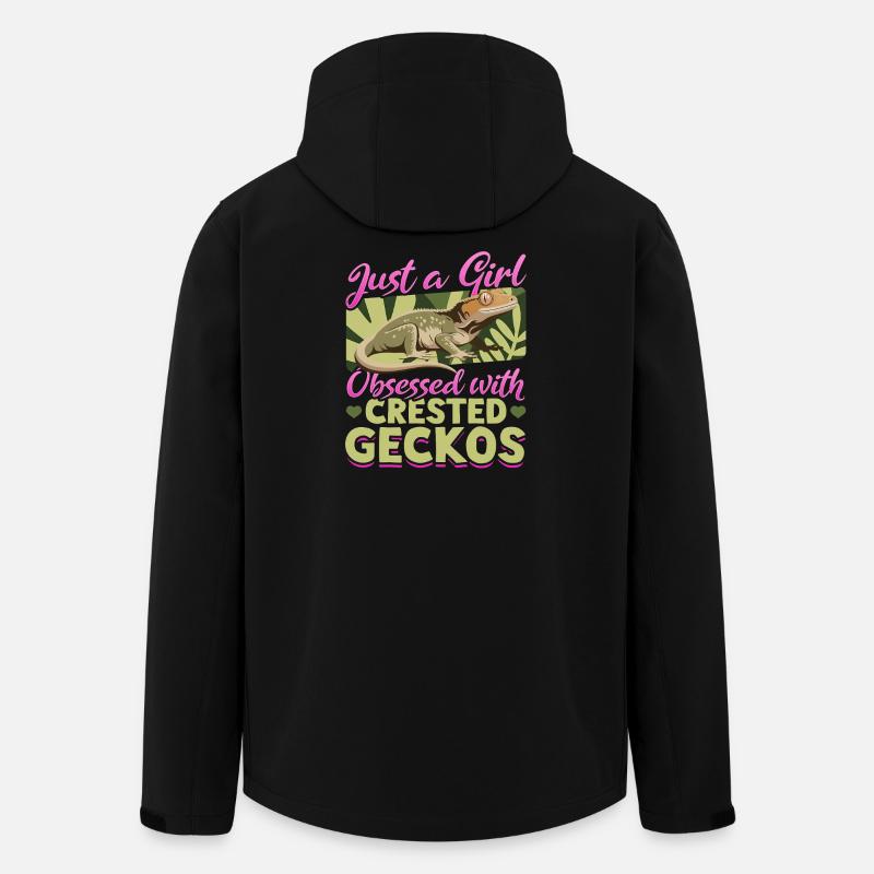 Funny Reptile Crested Gecko - Men’s Recycled Softshell Jacket by Stanley/Stella - black